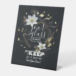 夜の結婚席ガラスはあなたの席を見つける 台座サイン