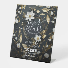 夜の結婚席ガラスはあなたの席を見つける 台座サイン