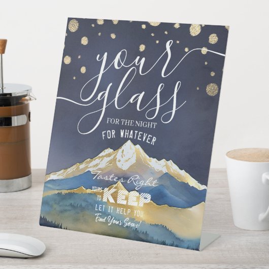 夜の結婚席ガラスはあなたの席を見つける 台座サイン (インサイチュ)