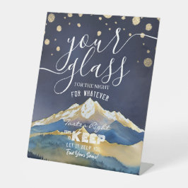 夜の結婚席ガラスはあなたの席を見つける 台座サイン