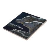 夜の美しいオオカミ タイル (側面)