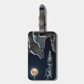 夜の美しいオオカミ ラゲッジタグ (裏面縦)