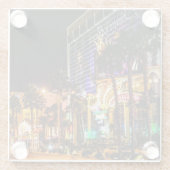 夜の美しいラスベガスストリップ ガラスコースター (裏面)