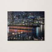 夜の美しい港の景色 ジグソーパズル (横)