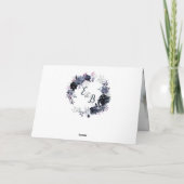 夜の花をイメージしたネイビーブルーのカスタム結婚式写真 サンキューカード (裏面)