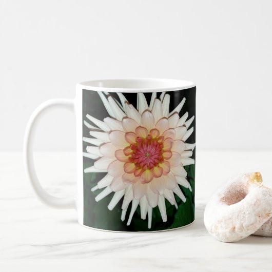 夜の花カッコいい咲き コーヒーマグカップ (ドーナツ)