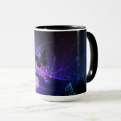 夜の蝶の背景 マグカップ (正面右)