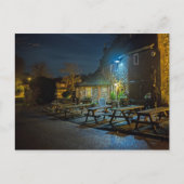 夜の街で一番古いパブの外 ポストカード (正面)