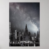 夜の街で雨が降っている | AIアートポスター ポスター (正面)