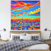 夜の街の美しい景色 キャンバスプリント (インサイチュ (寝室))