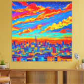 夜の街の美しい景色 キャンバスプリント (インサイチュ (リビング))