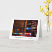 夜の街並み – 新しい仕事おめでとう カード (黄色い花)