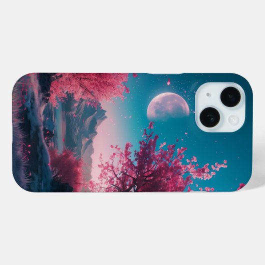 夜の詩的なさくらんぼの花 Case-Mate iPhoneケース (裏面 (横))