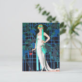 夜の赤いバラ ポストカード (スタンド正面)