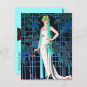 夜の赤いバラ ポストカード (正面/裏面)