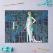 夜の赤いバラ,美しいファッションモノグラムティ 薄葉紙 (クラフト)