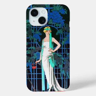 夜の赤いバラ,美しいファッションモノグラム iPhone 15ケース