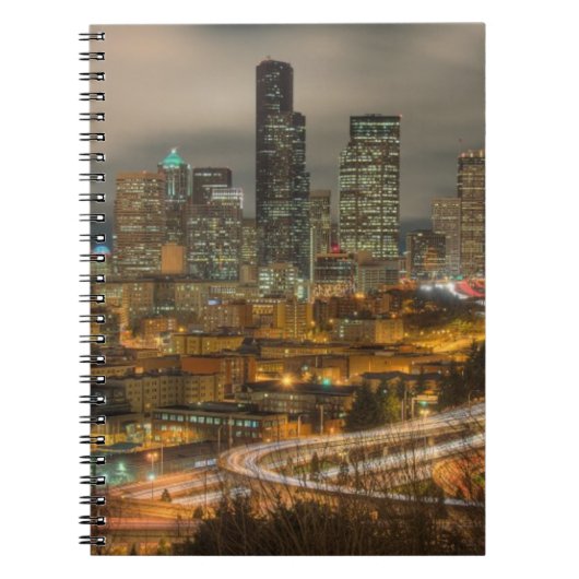 夜の車からの軽い縞 ノートブック (正面)