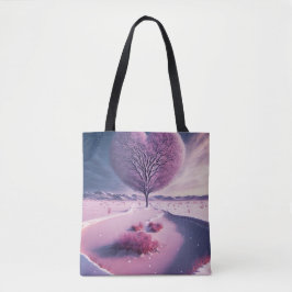 夜の輝くハート トートバッグ