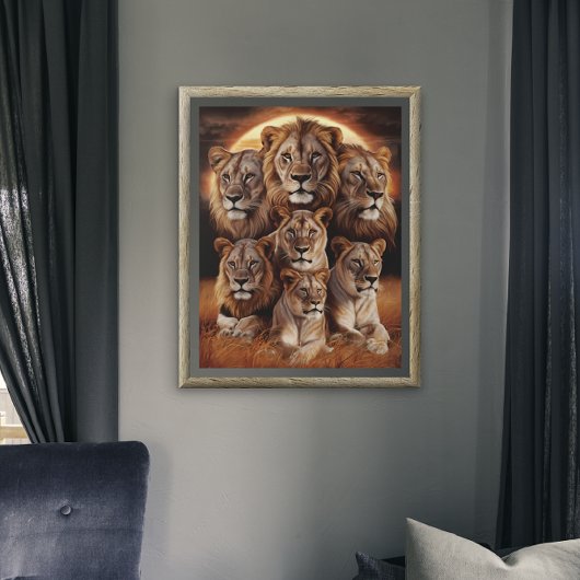 夜の轟音:月の光の中のライオン ポスター