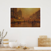 夜の通り(パネルの油) ポスター (キッチン)