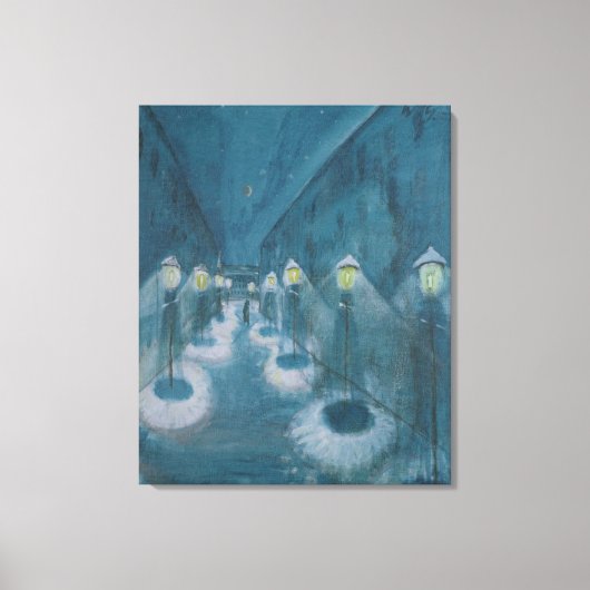 夜の通り（夜の街） （1922） ヴァルター・グラマ キャンバスプリント (正面)