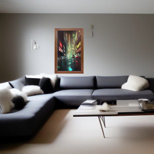 夜の通りAIアートポスター ポスター