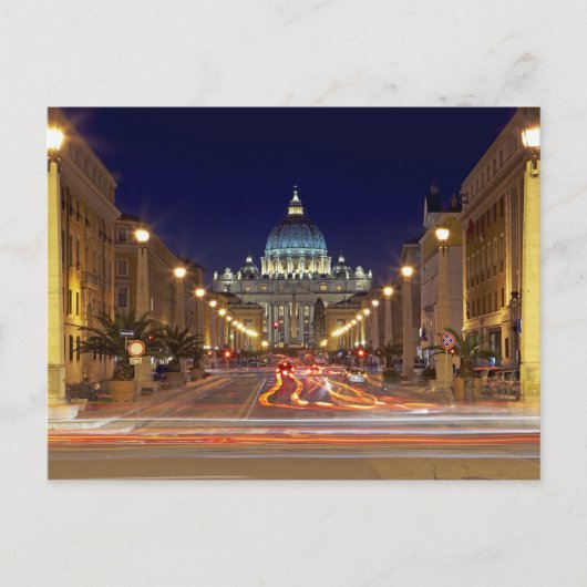 夜の道の終わりに向かって聖ペテロ大聖堂 ポストカード (正面)