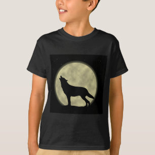夜の遠ぼえのオオカミ Tシャツ