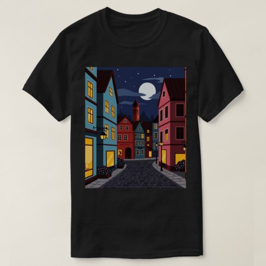 夜の都市風景 Tシャツ (デザイン正面)