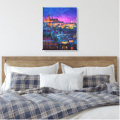 夜の都市 キャンバスプリント (インサイチュ (寝室))