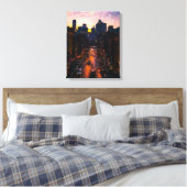 夜の都市 キャンバスプリント (インサイチュ (寝室))