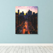 夜の都市 キャンバスプリント (インサイチュ (ウッドフロア))