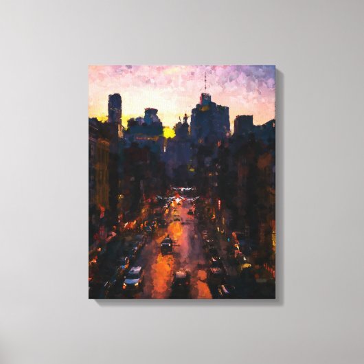 夜の都市 キャンバスプリント (正面)