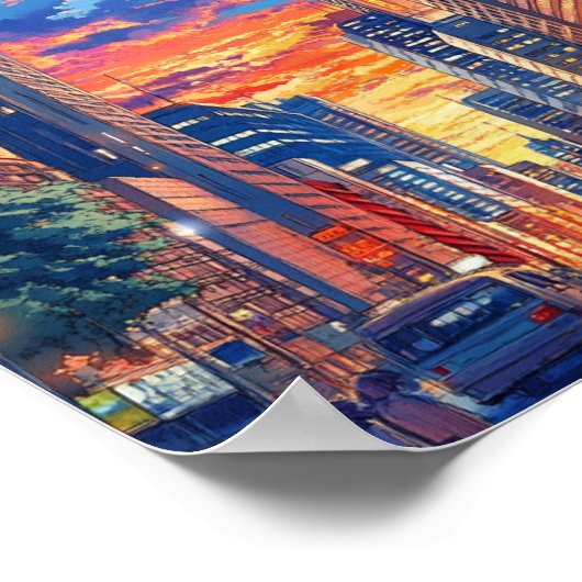 夜の都市 ポスター (角)