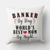 夜の銀行員による日の世界の最高の母親のバンカー クッション (裏面)