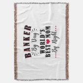 夜の銀行員による日の世界の最高の母親のバンカー スローブランケット (正面縦)