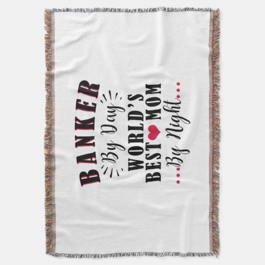 夜の銀行員による日の世界の最高の母親のバンカー スローブランケット (正面縦)