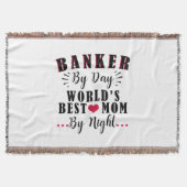 夜の銀行員による日の世界の最高の母親のバンカー スローブランケット (正面)