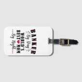 夜の銀行員による日の世界の最高の母親のバンカー ラゲッジタグ (正面横)