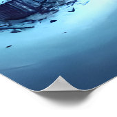 夜の雪山の村 | AI Art ポスター (角)