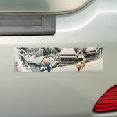 夜の雪景色、広重夜雪場面、Hiroshige バンパーステッカー (車上)