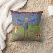 夜の青と紫の妖精 クッション (ブランケット)