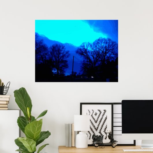 夜の青空 ポスター (ホームオフィス)