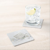 夜の静かオーナメント スクエアペーパーコースター (インサイチュ)