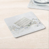 夜の静かオーナメント スクエアペーパーコースター (アングル)