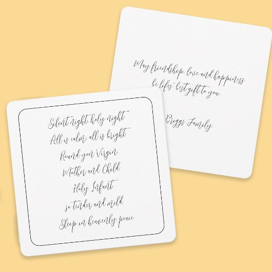 夜の静かキャロル歌詞スクリプトクリスマス シーズンカード