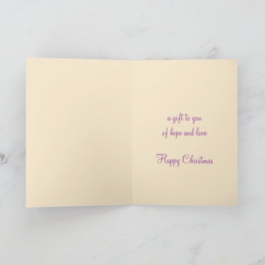 夜の静かクリスマスエンジェルのグリーティングカード シーズンカード (内部)