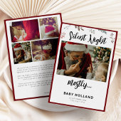 夜の静かクリスマス写真の誕生のお知らせ シーズンカード