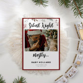 夜の静かクリスマス写真の誕生のお知らせ シーズンカード